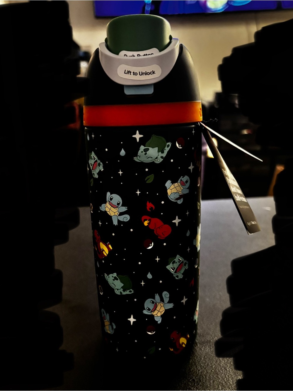 Owala Pokémon Stainless Water Bottle - Navy with Multi-Color Characters - Picture 3 of 3